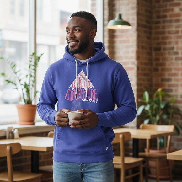 Burton Hoodie Homme Médium Oversize (équivaut grand Large) Violet - Picture 1 of 9